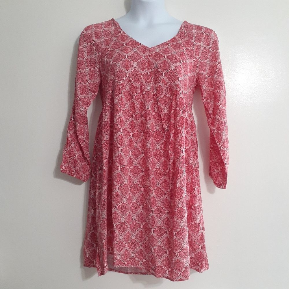 Ellos Red Floral Lightweight Dress 10 or 12 NWT - Picture 1 of 10